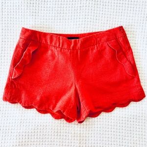 Cynthia Rowley Coral Linen Short with Scallop Hem